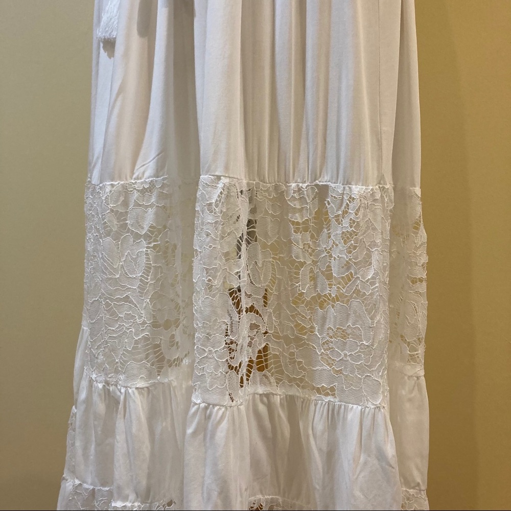 Romantic Tassel Floral Lace White Boho Maxi Dress - Picture 6 of 7